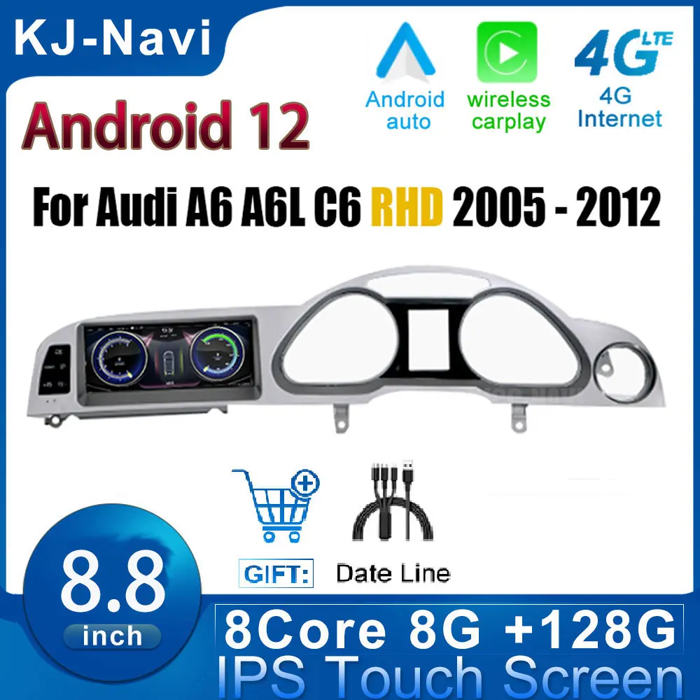 RHD For Audi A6 A6L C6 2005 - 2012 Car Monitors 8.8 Inch Carplay Stereo Radio Android 12 GPS Navigation Multimedia Player 4G Lte
RHD For Audi A6 A6L C6 2005 - 2012 Car Monitors 8.8 Inch Carplay Stereo Radio Android 12 GPS Navigation Multimedia Player 4G Lte