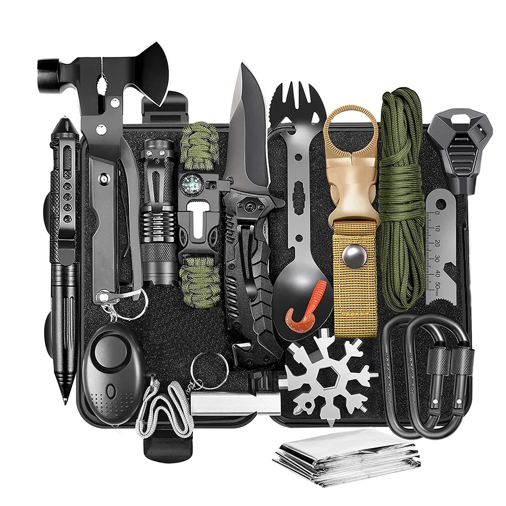 16-in-1 survival kit waterproof box emergency kit first aid tools camping hunting hiking climbing cycling travel emergency tools 
16-in-1 survival kit waterproof box emergency kit first aid tools camping hunting hiking climbing cycling travel emergency tools