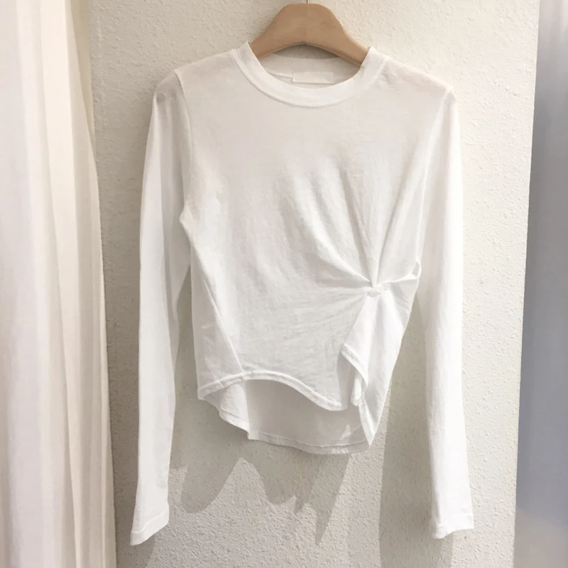 Cotton Solid Women T-Shirts Summer New 2022 O-Neck Button Folds Slim Short Empired Female Pulls Outwear Tops Tees
Cotton Solid Women T-Shirts Summer New 2022 O-Neck Button Folds Slim Short Empired Female Pulls Outwear Tops Tees