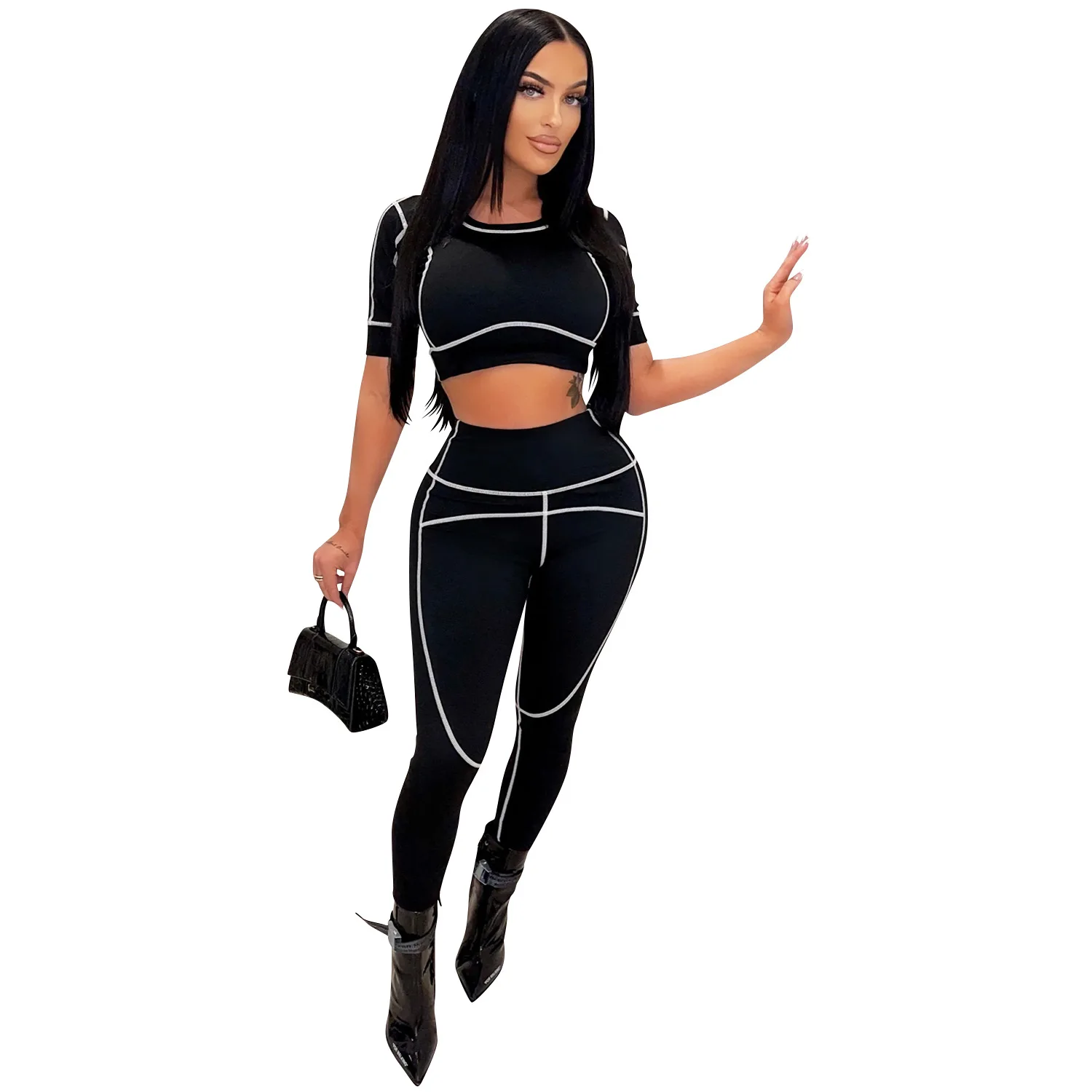 Fashion Sexy Women Tracksuit Set Cropped Tops Pencil Pants Suit Female 2PCS Outfits Women Two Piece Joggers Sets
Fashion Sexy Women Tracksuit Set Cropped Tops Pencil Pants Suit Female 2PCS Outfits Women Two Piece Joggers Sets