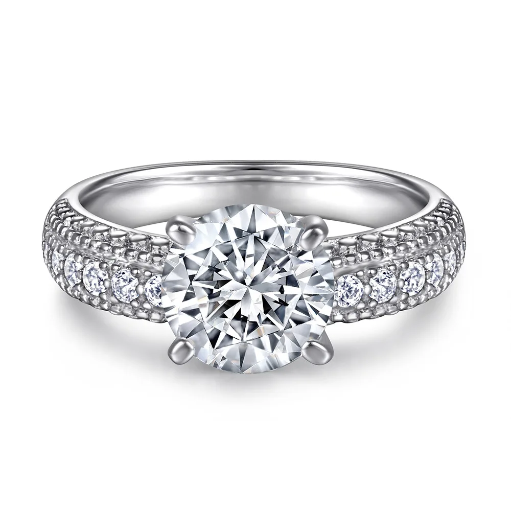 

Новинка, модный тренд, серебро 925 пробы, инкрустированное фианитом 5А, классическое женское кольцо с четырьмя крапанами