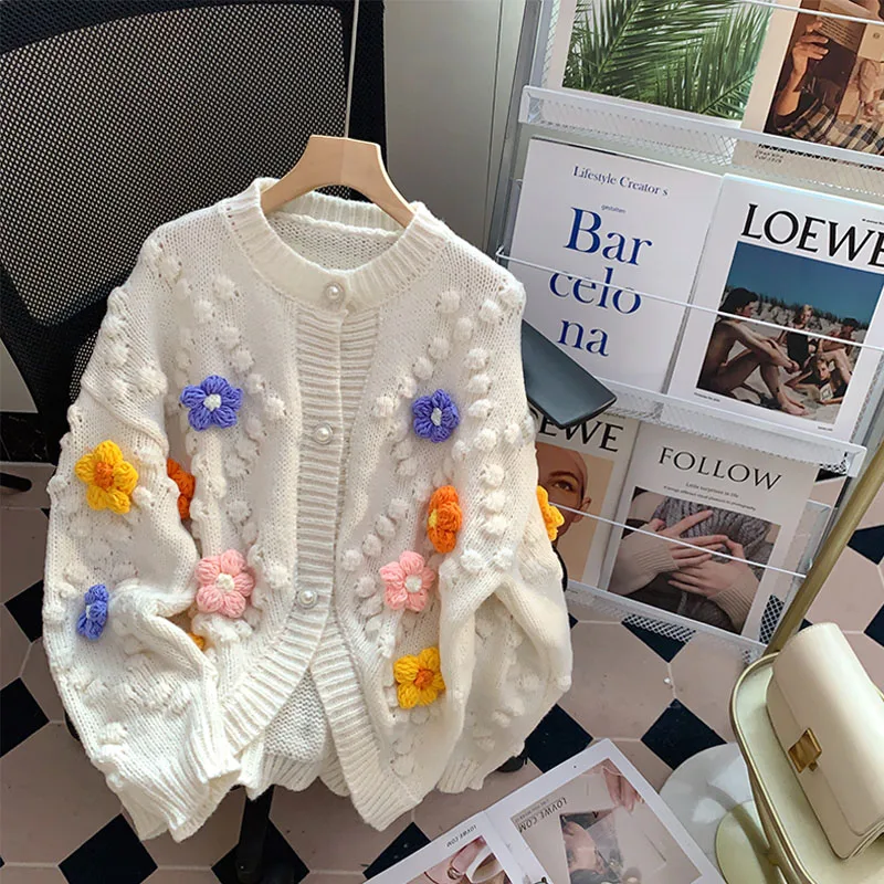 High Quality Autumn Winter Sweaters Cardigan Flower Knitted Jacquard Coats Long Sleeve Cute Women Sweater Jackets Mujer
High Quality Autumn Winter Sweaters Cardigan Flower Knitted Jacquard Coats Long Sleeve Cute Women Sweater Jackets Mujer