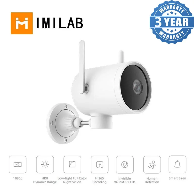 Imilab-ec3 intelligent security camera, ptz, 270°, waterproof, ip66, hd, 1080p, infrared night vision, two antennas, wifi, 
Imilab-ec3 intelligent security camera, ptz, 270°, waterproof, ip66, hd, 1080p, infrared night vision, two antennas, wifi,