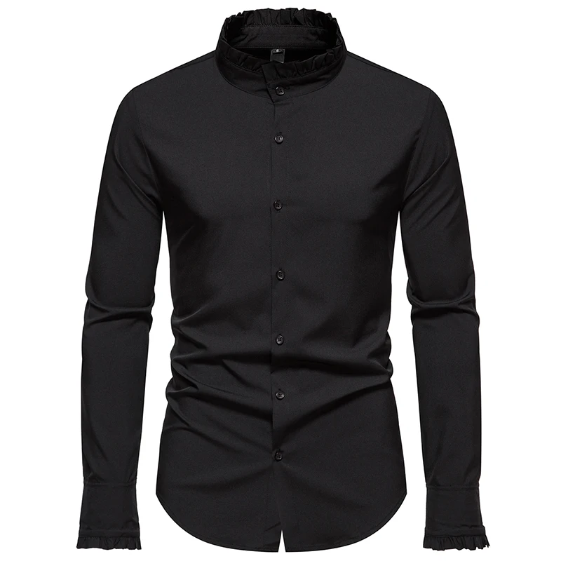 Mens Stand Colalr Ruffled Dress Shirts Renaissance Gothic Long Sleeve Blouse Party Wedding Prom Singer Formal Tuxedo Shirts Male
Mens Stand Colalr Ruffled Dress Shirts Renaissance Gothic Long Sleeve Blouse Party Wedding Prom Singer Formal Tuxedo Shirts Male
