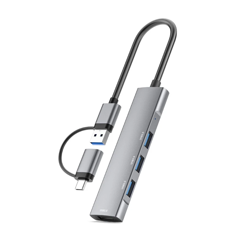 

Тип C/USB3.0 4-контактный USB-концентратор типа C Док-концентратор Быстрая передача данных и зарядка для ноутбуков, настольных и