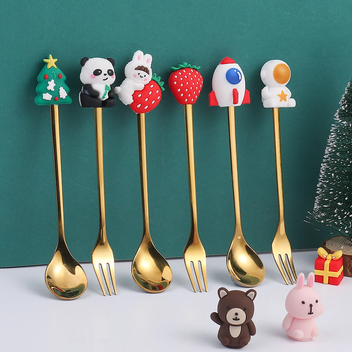 Cute Cartoon Tableware Cat Paw Spoon Rabbit Bear Santa Claus Dessert Stainless Steel Spoon Doll Dessert Fruit Fork Single
Cute Cartoon Tableware Cat Paw Spoon Rabbit Bear Santa Claus Dessert Stainless Steel Spoon Doll Dessert Fruit Fork Single