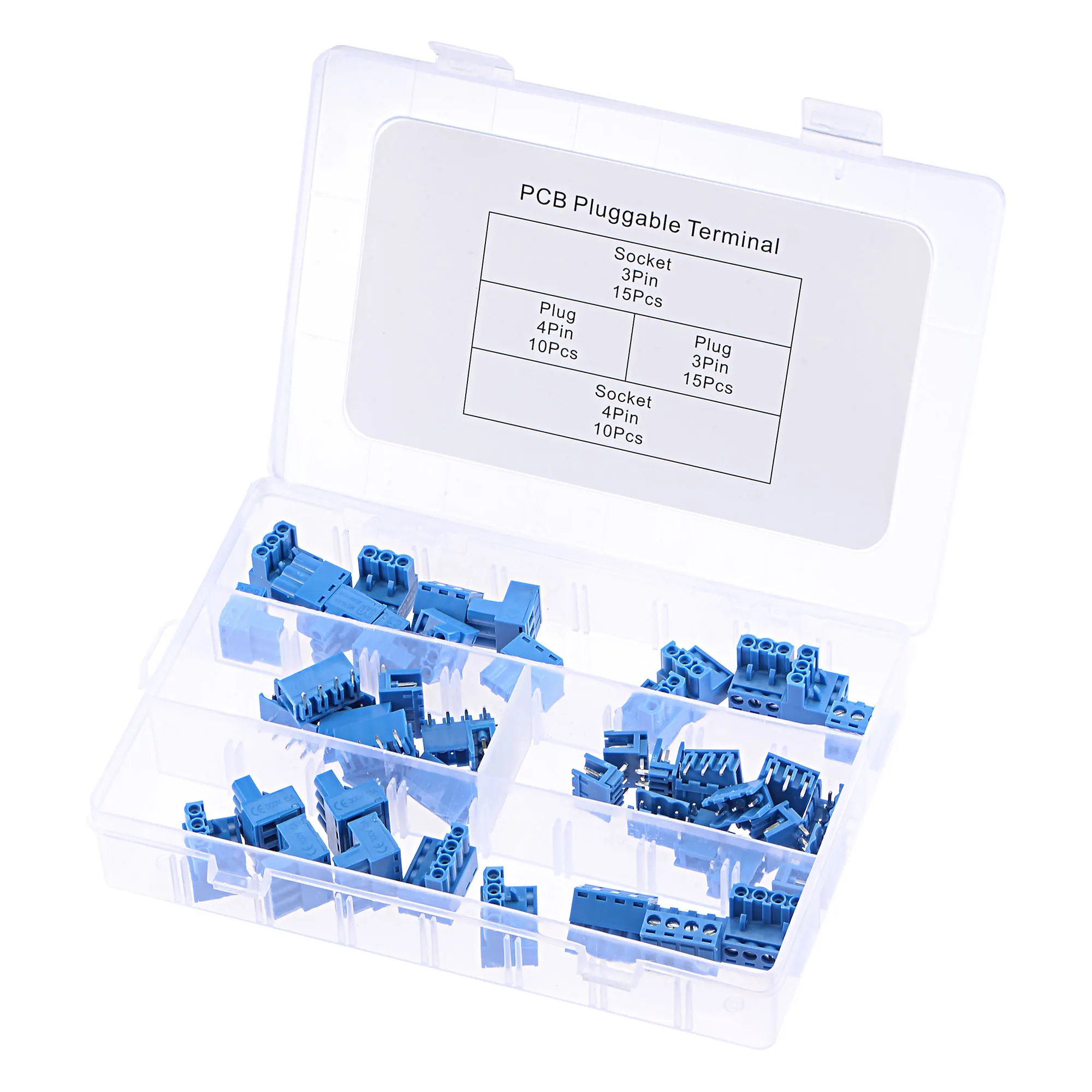 Uxcell PCB Screw Terminal Blocks Assortment Kit 5.08mm Pitch 3 Pin/4 Pin 15A Plug-in for Electrical 25 Pair
Uxcell PCB Screw Terminal Blocks Assortment Kit 5.08mm Pitch 3 Pin/4 Pin 15A Plug-in for Electrical 25 Pair