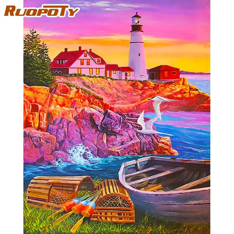 RUOPOTY Full Round Diamond Embroidery Frame For Adults Paint Kits Seaside Landscape Lighthouse Cross Stitch Home Decor Gift
RUOPOTY Full Round Diamond Embroidery Frame For Adults Paint Kits Seaside Landscape Lighthouse Cross Stitch Home Decor Gift