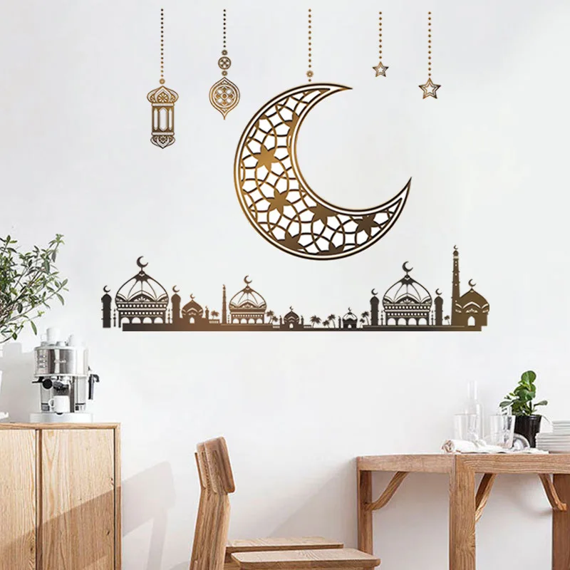 EID Mubarak Moon Chandelier Star Castle Wall Stickers For Home Bedroom Living Room Decorative Wall Decal Ramadan Kareem Decor
EID Mubarak Moon Chandelier Star Castle Wall Stickers For Home Bedroom Living Room Decorative Wall Decal Ramadan Kareem Decor