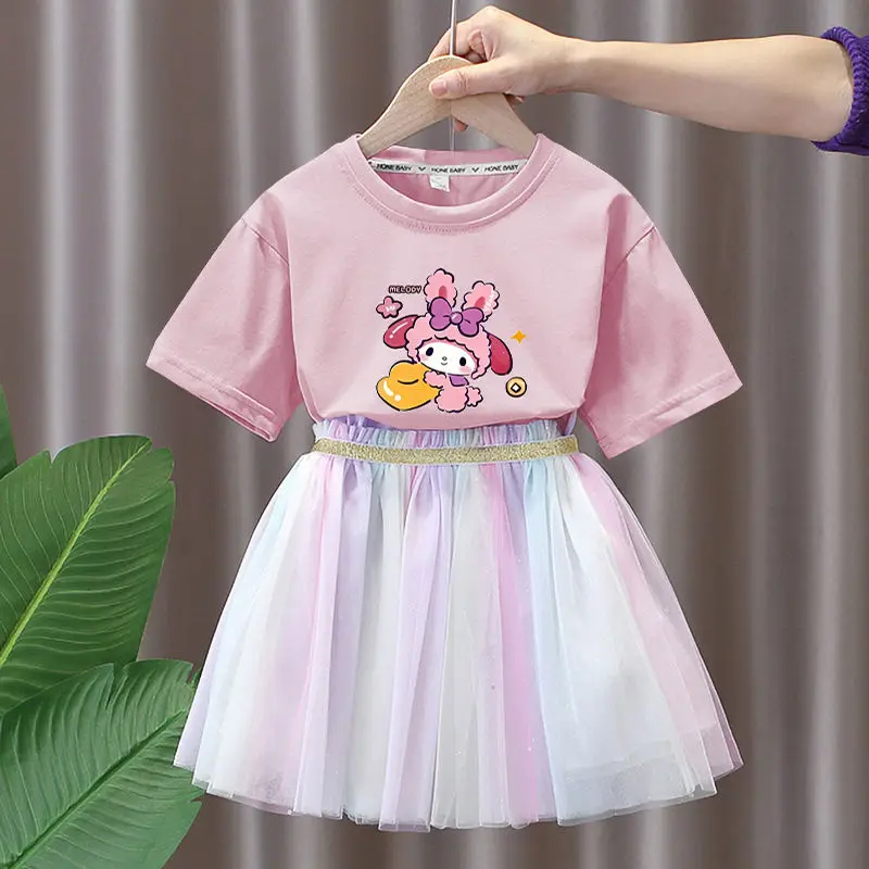 Summer Kawaii My Melody Princess Dress Sanrio Pure Cotton Short-sleeved Gauze Skirt Girls Sweet Dress Children's Birthday Gift
Summer Kawaii My Melody Princess Dress Sanrio Pure Cotton Short-sleeved Gauze Skirt Girls Sweet Dress Children's Birthday Gift