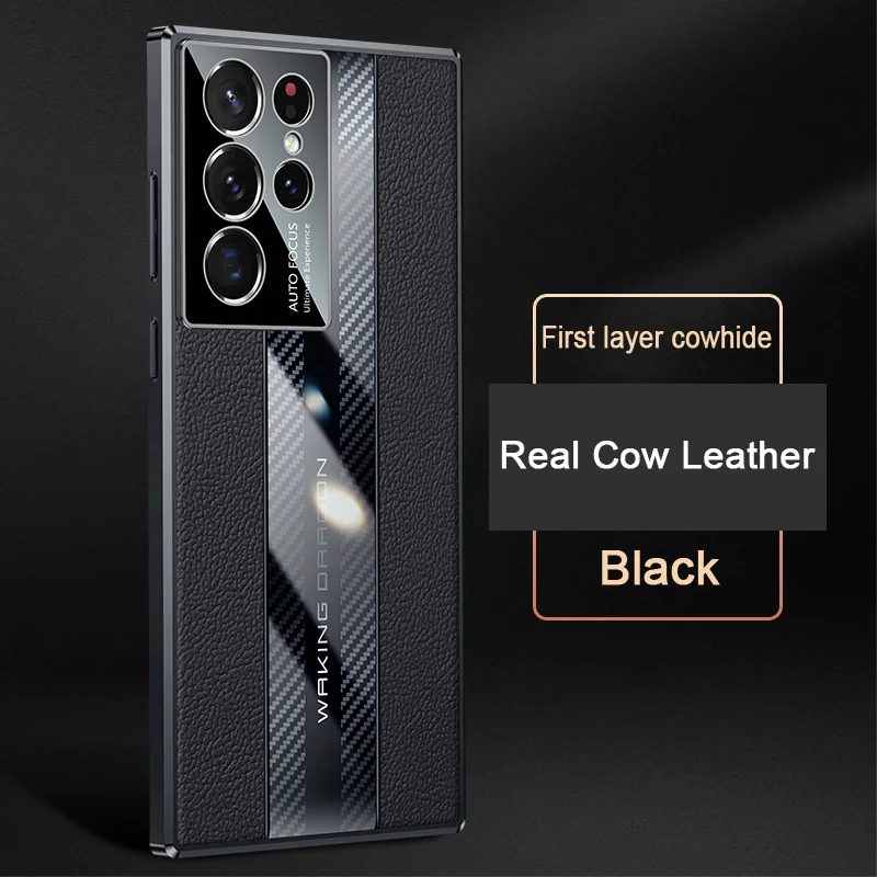 Luxury Carbon Fiber Genuine Leather Cover For Samsung Galaxy S22 Ultra S21 Plus 5G Case Camera Protection Phone Case Coque Funda
Luxury Carbon Fiber Genuine Leather Cover For Samsung Galaxy S22 Ultra S21 Plus 5G Case Camera Protection Phone Case Coque Funda