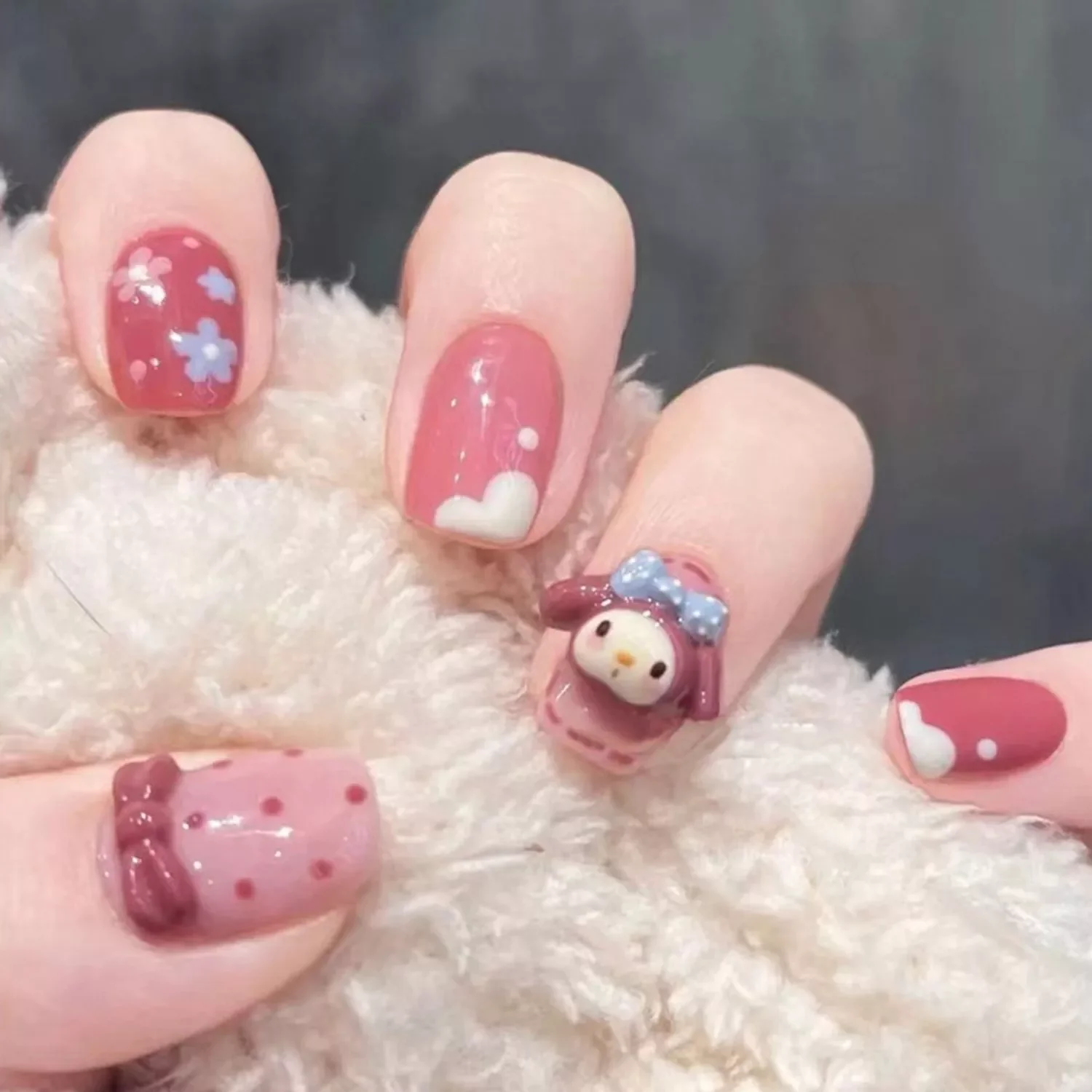 24PCS Artificial False Nails Cute Cartoon Animal Bow Knot Designs Decal Press on Nails Art Heart Point Full Cover Short Nail Tip
24PCS Artificial False Nails Cute Cartoon Animal Bow Knot Designs Decal Press on Nails Art Heart Point Full Cover Short Nail Tip