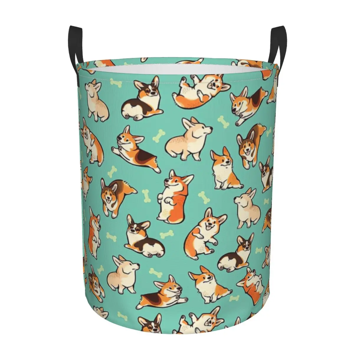 Jolly Corgi In Green Dirty Laundry Basket Waterproof Home Organizer Basket Clothing Kids Toy Storage Basket
Jolly Corgi In Green Dirty Laundry Basket Waterproof Home Organizer Basket Clothing Kids Toy Storage Basket