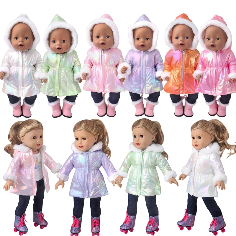 

6 Color Fashion Down Suit Fit For 18-inch American Girl Doll Clothes,43cm Baby Born Doll Accessories(only sell clothes)