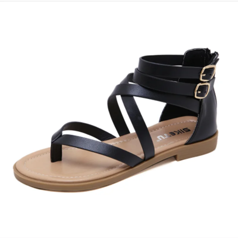 Women Leisure Rome Style Gladiator Sandals Summer Zoris Shoes Back Zip Buckle Strap Flats Tacons Sewing Well Made Zapatos 42-35
Women Leisure Rome Style Gladiator Sandals Summer Zoris Shoes Back Zip Buckle Strap Flats Tacons Sewing Well Made Zapatos 42-35