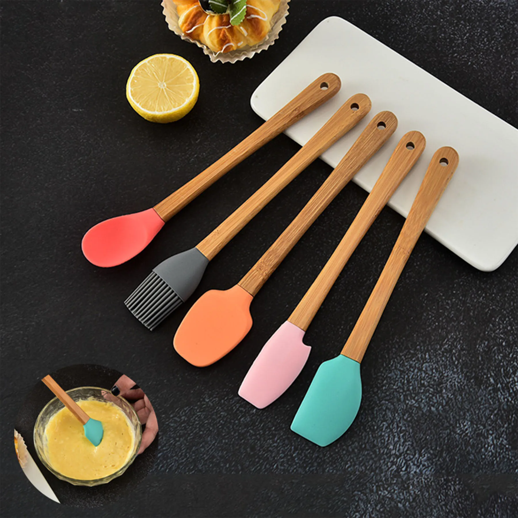 5PCS Kitchen Silicone Mini Scraper Cream Baking Spatula Heat-Resistant Baking Accessories and Tools
5PCS Kitchen Silicone Mini Scraper Cream Baking Spatula Heat-Resistant Baking Accessories and Tools