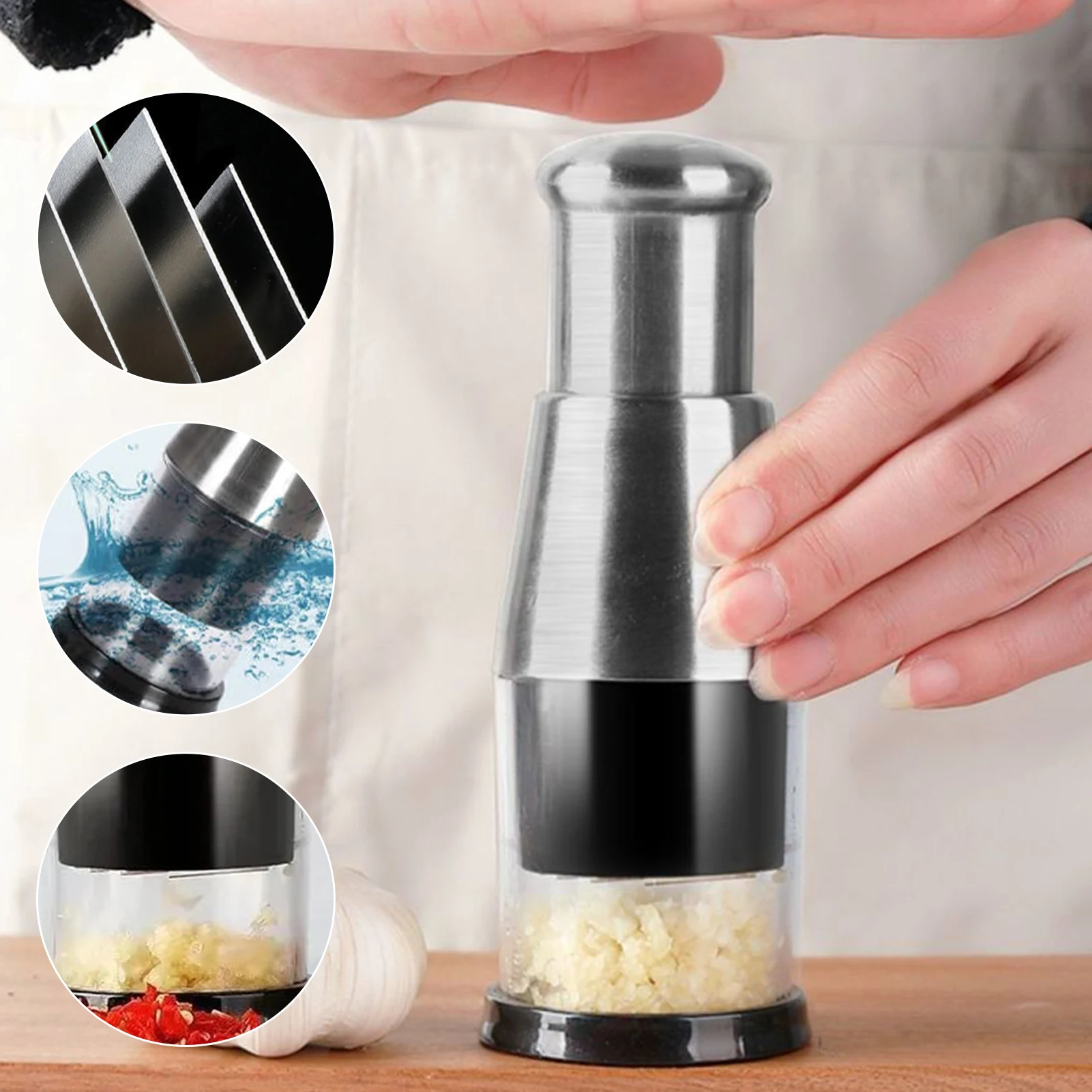 Home Stainless Steel Garlic Cutters Manual Garlic Press Chopper Kitchen Tools Multifunctional Garlic Crusher Kitchen Accessories
Home Stainless Steel Garlic Cutters Manual Garlic Press Chopper Kitchen Tools Multifunctional Garlic Crusher Kitchen Accessories