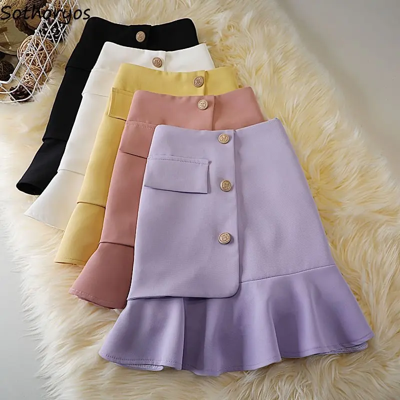 Mermaid Skirts Women Ruffles Sweet Office Lady Korean Style Summer High Waist Mini Temperament Elegant Fashion Chic Faldas Solid
Mermaid Skirts Women Ruffles Sweet Office Lady Korean Style Summer High Waist Mini Temperament Elegant Fashion Chic Faldas Solid