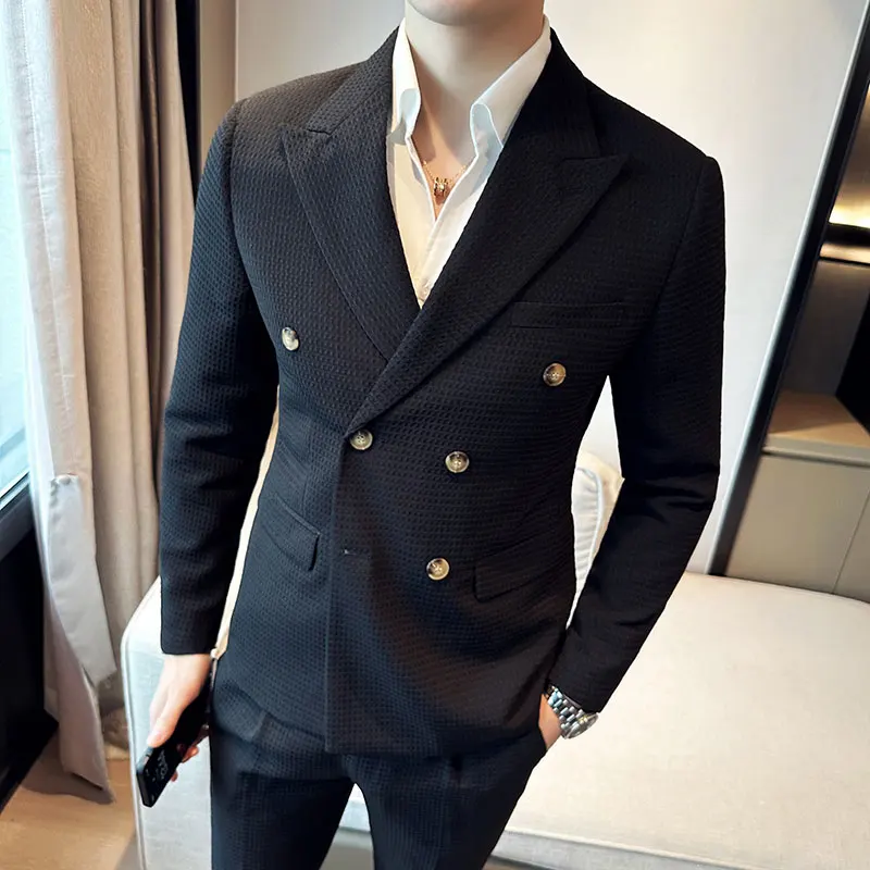 2023 New Arrival Men's Suit Waffle Jacket Blazers Woolen Overcoat in Houndstooth Pattern for Autumn and Winter,Waffle Plaid Suit
2023 New Arrival Men's Suit Waffle Jacket Blazers Woolen Overcoat in Houndstooth Pattern for Autumn and Winter,Waffle Plaid Suit