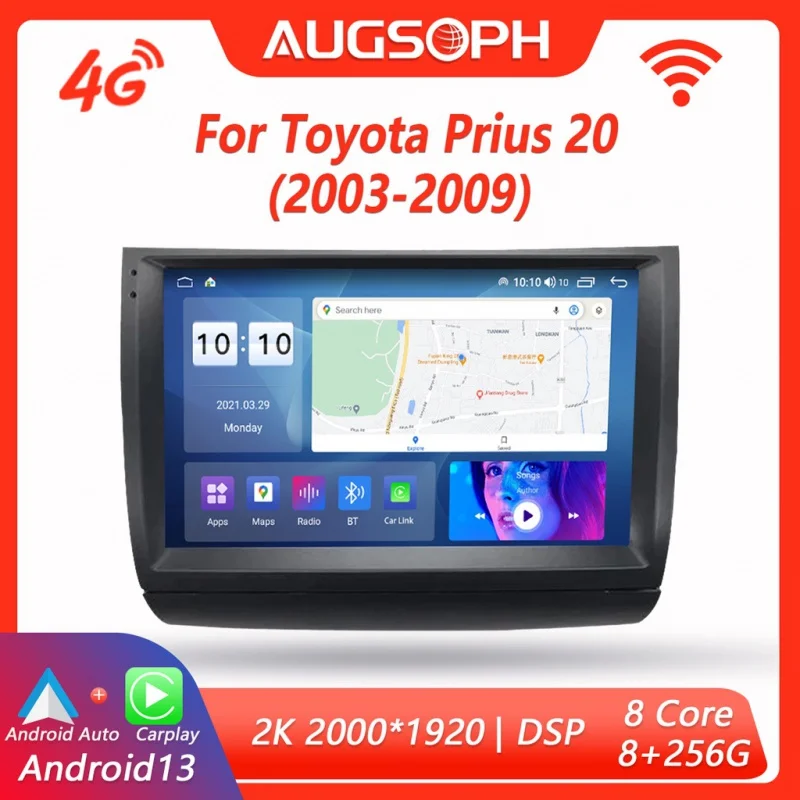 Android 13 Car Radio for Toyota Prius 20 2003-2009, 9inch 2K Multimedia Player with 4G Car Carplay DSP & 2Din GPS Navigation
Android 13 Car Radio for Toyota Prius 20 2003-2009, 9inch 2K Multimedia Player with 4G Car Carplay DSP & 2Din GPS Navigation