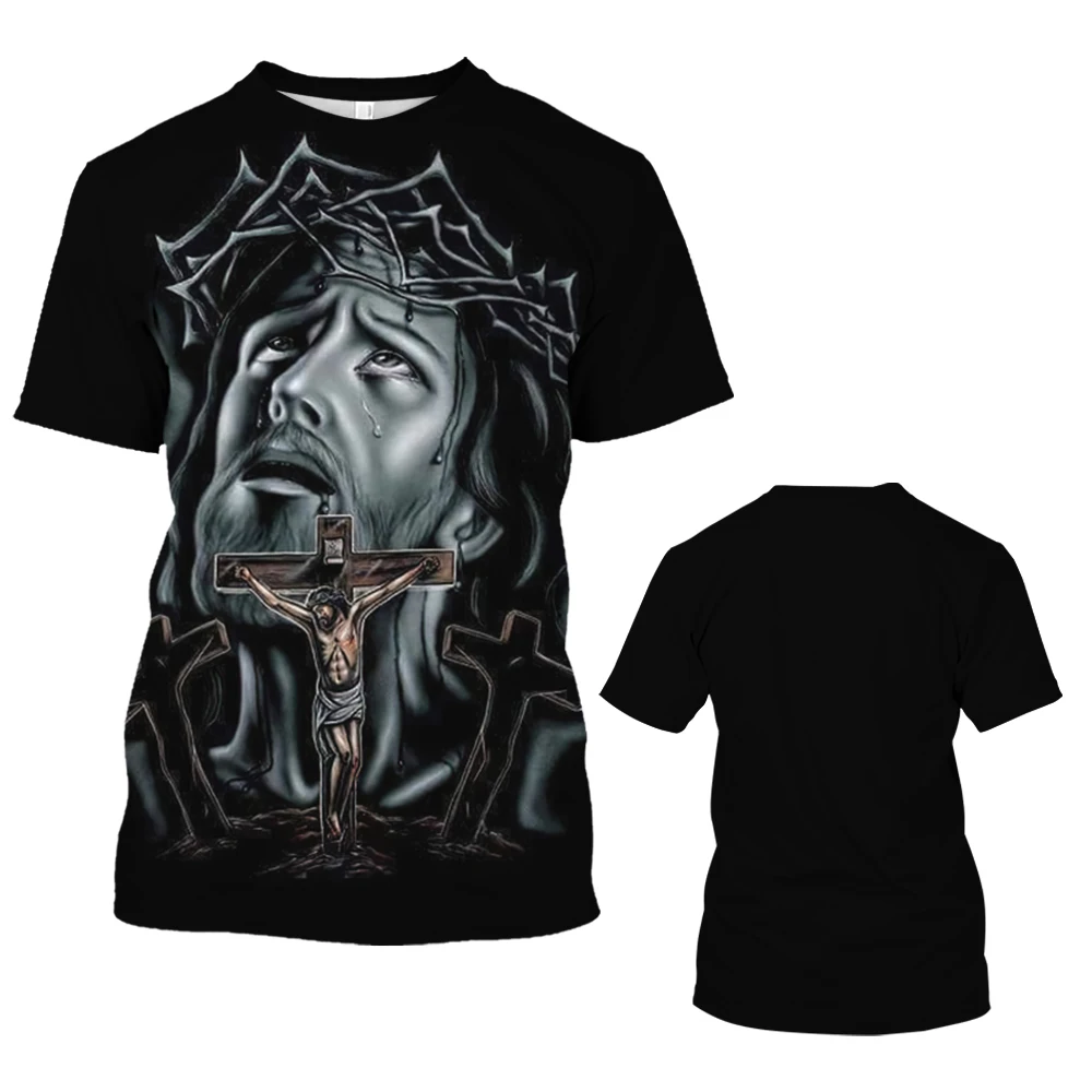 Men's T-shirt Tops Jesus Print Shirt Classic Mens Clothing Summer Hot Short Sleeve Sweatshirts Vintage Streetwear Male Pullover
Men's T-shirt Tops Jesus Print Shirt Classic Mens Clothing Summer Hot Short Sleeve Sweatshirts Vintage Streetwear Male Pullover