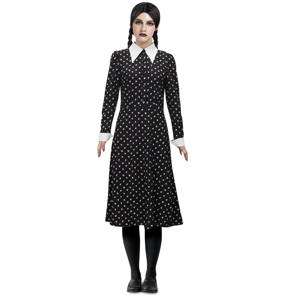 Wednesday Dress for Adult Women Retro Black Gothic One Piece Dresses Wednesday Addams Halloween Cosplay Outfits
Wednesday Dress for Adult Women Retro Black Gothic One Piece Dresses Wednesday Addams Halloween Cosplay Outfits