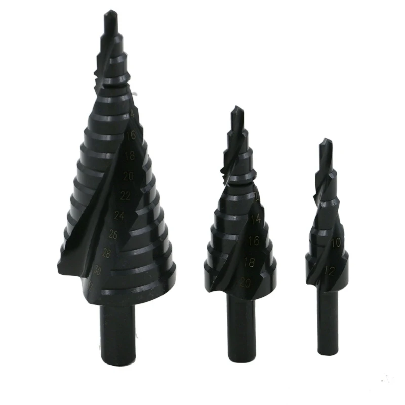 High Speed Steel Spiral Groove Nitrogen-containing Step Drill 4-32mm Step Drill Multi-purpose Export Drill 3-piece Set
High Speed Steel Spiral Groove Nitrogen-containing Step Drill 4-32mm Step Drill Multi-purpose Export Drill 3-piece Set