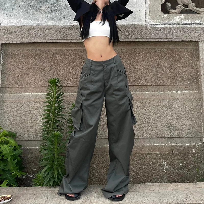 Streetwear Oversized Grey Cargo Pants Low Rise Wide Leg Casual Baggy Sweatpants Grunge Womens Y2K Vintage Trouser Korean
Streetwear Oversized Grey Cargo Pants Low Rise Wide Leg Casual Baggy Sweatpants Grunge Womens Y2K Vintage Trouser Korean