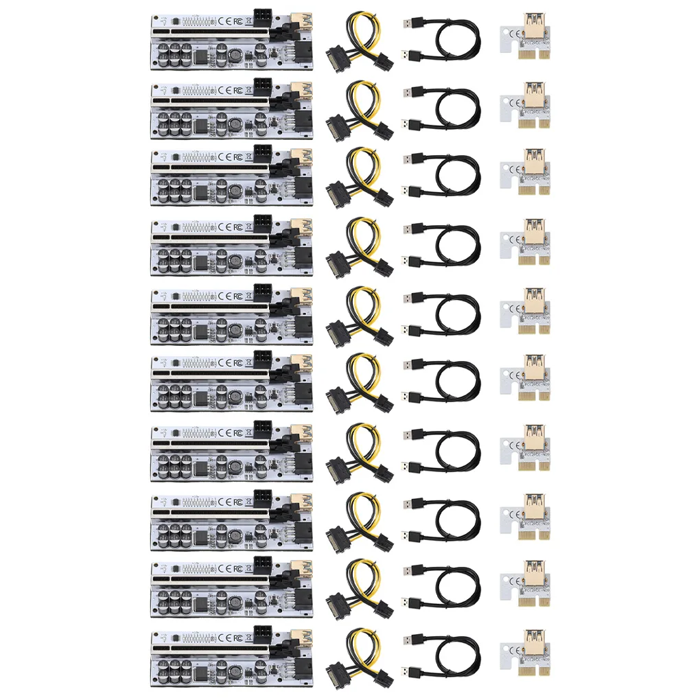 10 шт. новейший VER012 USB 3,0 PCI-E Райзер PCI Express 1X 4x 8x 16x для видеокарты 4Pin 6Pin мощность 8 емкость для майнинга
10 шт. новейший VER012 USB 3,0 PCI-E Райзер PCI Express 1X 4x 8x 16x для видеокарты 4Pin 6Pin мощность 8 емкость для майнинга
