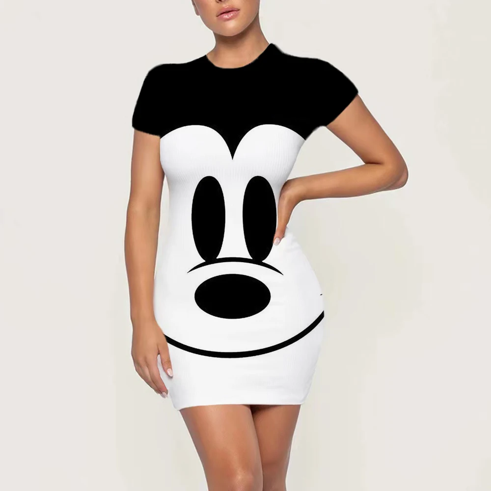 Disney Minnie Mouse Dress Short Sleeve Women's Solid Color Skinny Stretch Mini Dress O Neck Casual Slim Pencil Short Vestido
Disney Minnie Mouse Dress Short Sleeve Women's Solid Color Skinny Stretch Mini Dress O Neck Casual Slim Pencil Short Vestido