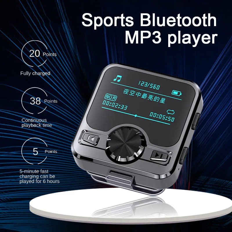 

Bluetooth MP3 MP4 Player Intelligent High-definition Noise 8GB 16GB 32GB Clip Mini with Screen Support FM Recording E-Book