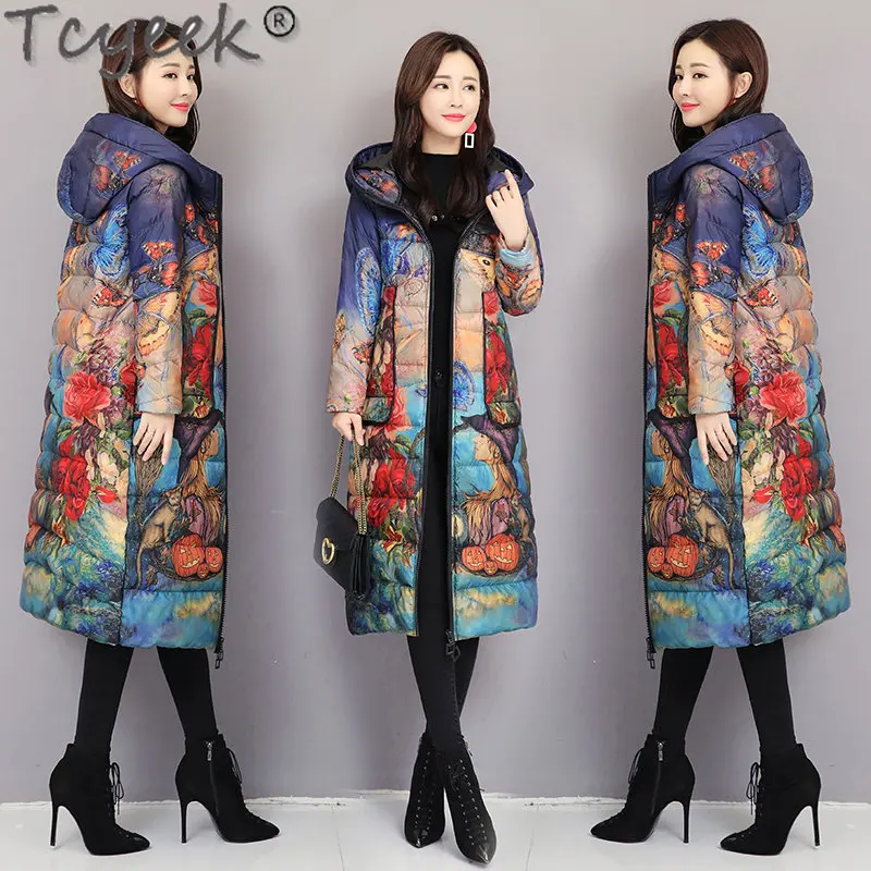 Tcyeek Long Down Jacket Women Puffer Jacket Female Elegant Print Floral 2022 Winter Coat Warm Top Woman 6XL Abrigos De Mujer FC
Tcyeek Long Down Jacket Women Puffer Jacket Female Elegant Print Floral 2022 Winter Coat Warm Top Woman 6XL Abrigos De Mujer FC