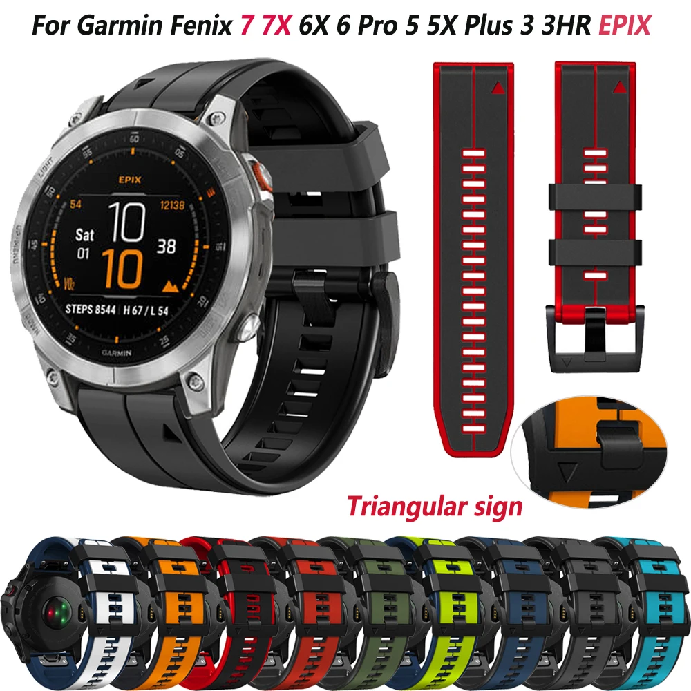 

Quickfit 22 26mm Silicone Smartwatch For Garmin Fenix 7 7X 6 6X Pro 5 5X Plus 3 3HR Epix 935 945 955 Bands Bracelet Correa Strap