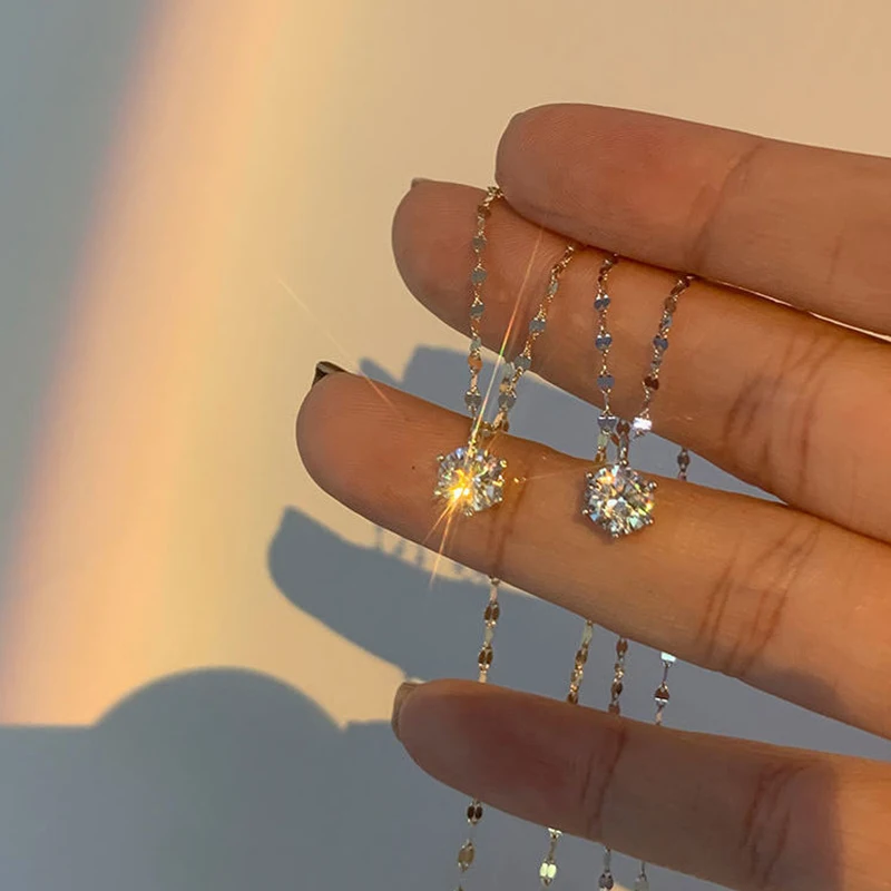 Gorgeous 6 Claw Cubic Zirconia Pendant Necklace for Women AAA Round CZ Elegant Bridal Wedding Necklaces Jewelry colgante mujer
Gorgeous 6 Claw Cubic Zirconia Pendant Necklace for Women AAA Round CZ Elegant Bridal Wedding Necklaces Jewelry colgante mujer