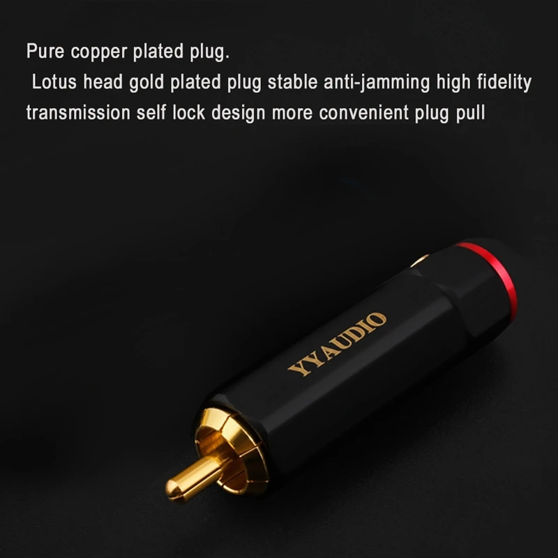 4X YYTCG Pure Copper Gold Plated RCA Plug Self Locking Lotus Terminal Soldering Free Heating Wire DIY Audio Connector
4X YYTCG Pure Copper Gold Plated RCA Plug Self Locking Lotus Terminal Soldering Free Heating Wire DIY Audio Connector