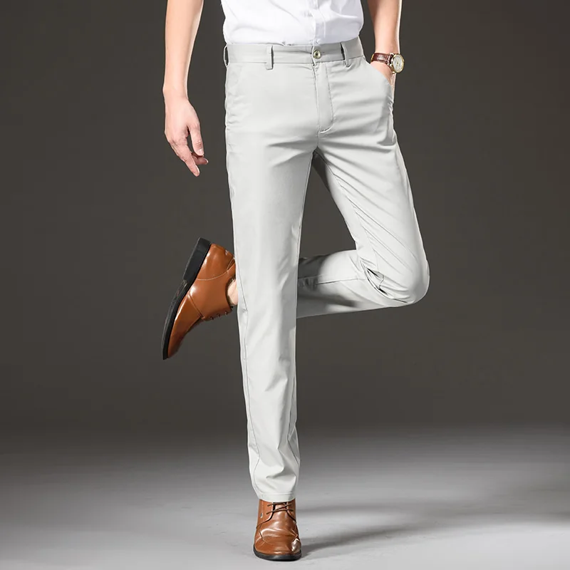 4 Colors Bamboo Fiber Fabric Men's Thin Casual Pants Spring and Summer Business Fashion Stretch Comfort Trousers Male Brand
4 Colors Bamboo Fiber Fabric Men's Thin Casual Pants Spring and Summer Business Fashion Stretch Comfort Trousers Male Brand