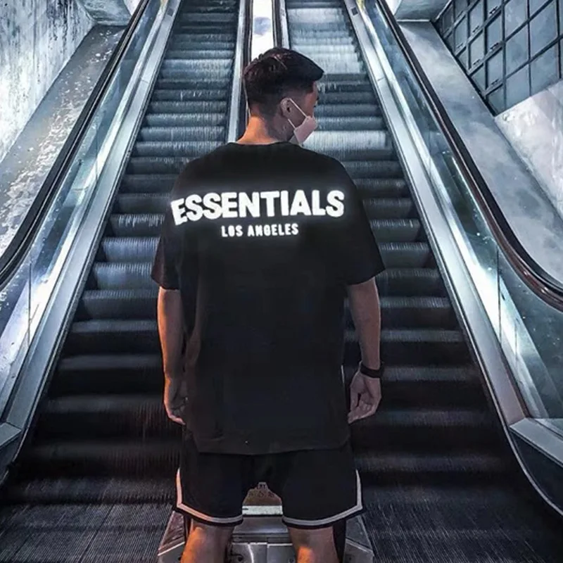 Y2K style summer ESSENTIALS LA Los Angeles Limited Reflective High Street Loose Short Sleeve T-shirt for Men
Y2K style summer ESSENTIALS LA Los Angeles Limited Reflective High Street Loose Short Sleeve T-shirt for Men