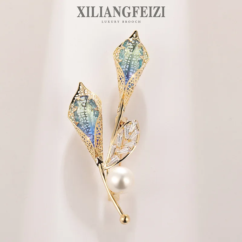 Xiliang imperial concubine advanced zircon Calla Brooch temperament coat Flower Brooch DIY pearl accessory pin
Xiliang imperial concubine advanced zircon Calla Brooch temperament coat Flower Brooch DIY pearl accessory pin