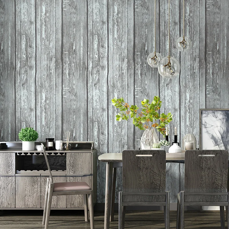 Retro-nostalgic 3D gray antique wood grain wallpaper industrial style restaurant living room clothing store Nordic style
Retro-nostalgic 3D gray antique wood grain wallpaper industrial style restaurant living room clothing store Nordic style