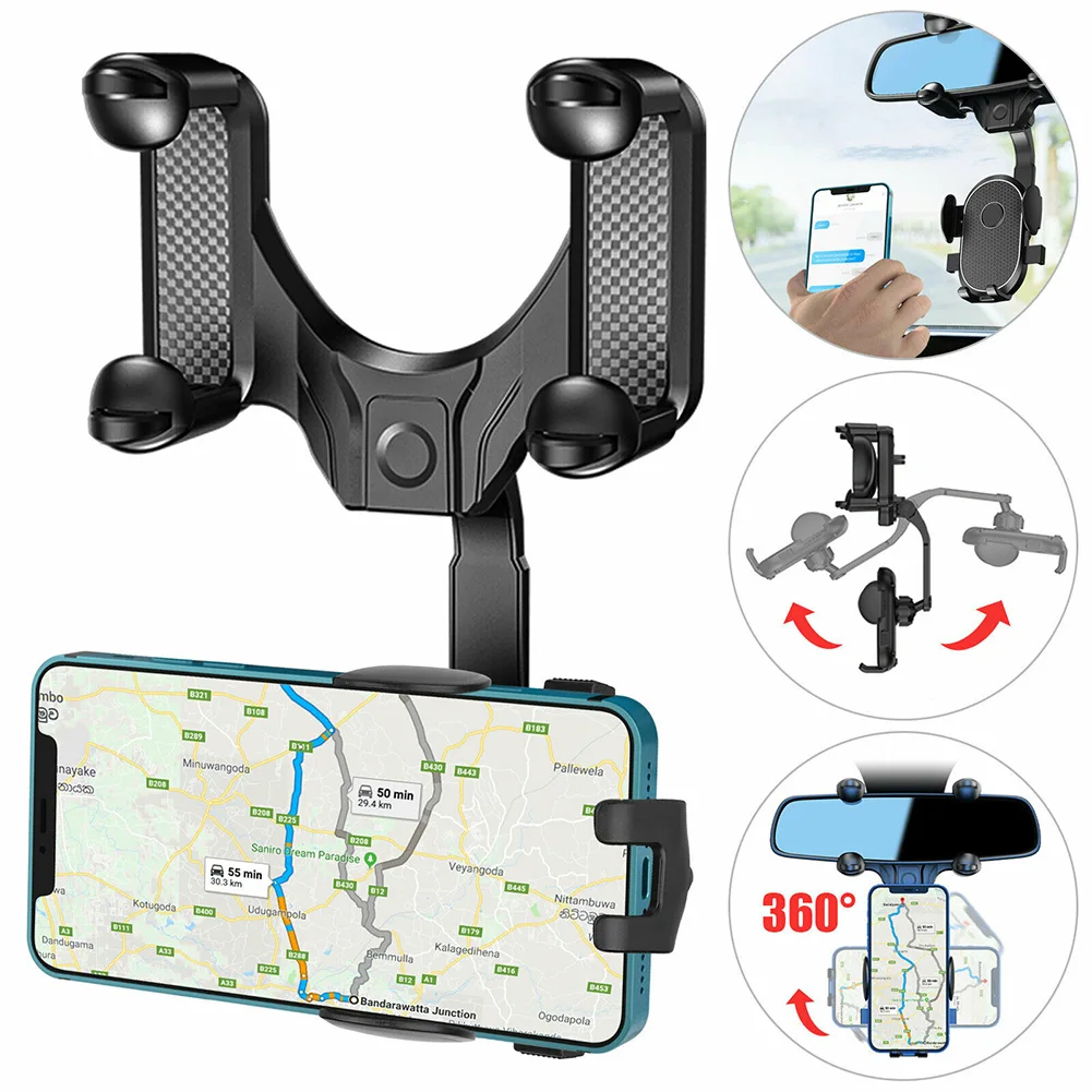 Universal Car Rearview Mirror Mount Stand Phone Holder Cradle 360° GM ABS Silica Gel Black Bracket For Cell Phones GPS Durable
Universal Car Rearview Mirror Mount Stand Phone Holder Cradle 360° GM ABS Silica Gel Black Bracket For Cell Phones GPS Durable