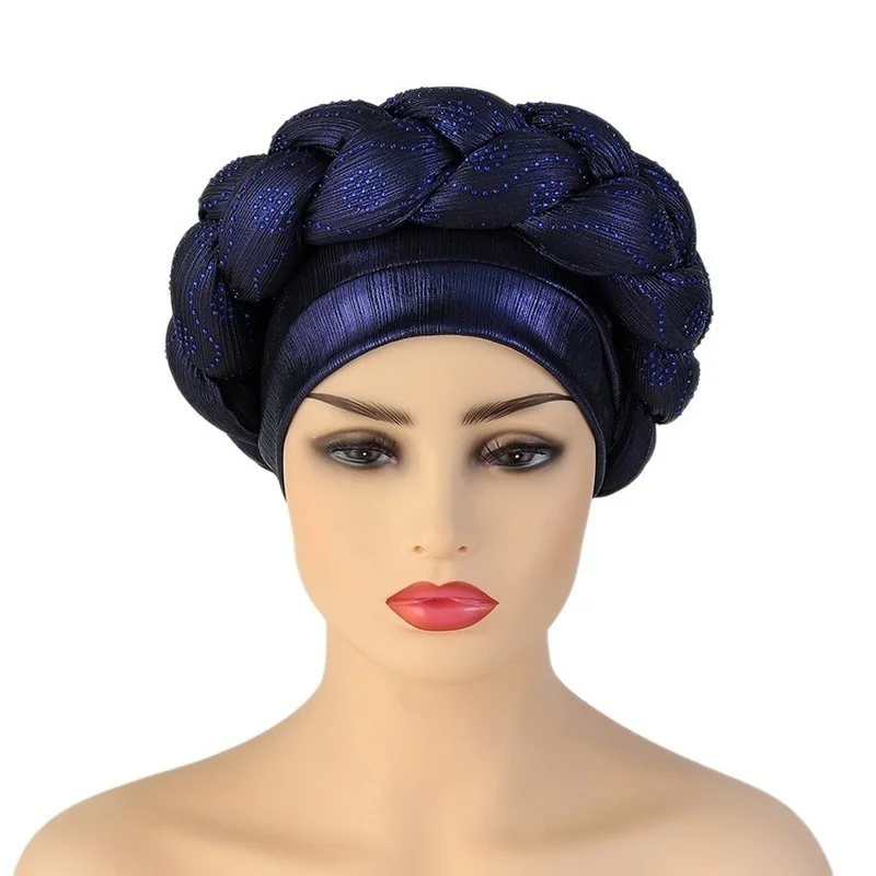 Blue Shiny Diamond Auto Gele African Headtie Bonnet Hat Twisted Turban for Women Muslim Braids Head Wrap Scarf Hijab Aso Oke
Blue Shiny Diamond Auto Gele African Headtie Bonnet Hat Twisted Turban for Women Muslim Braids Head Wrap Scarf Hijab Aso Oke