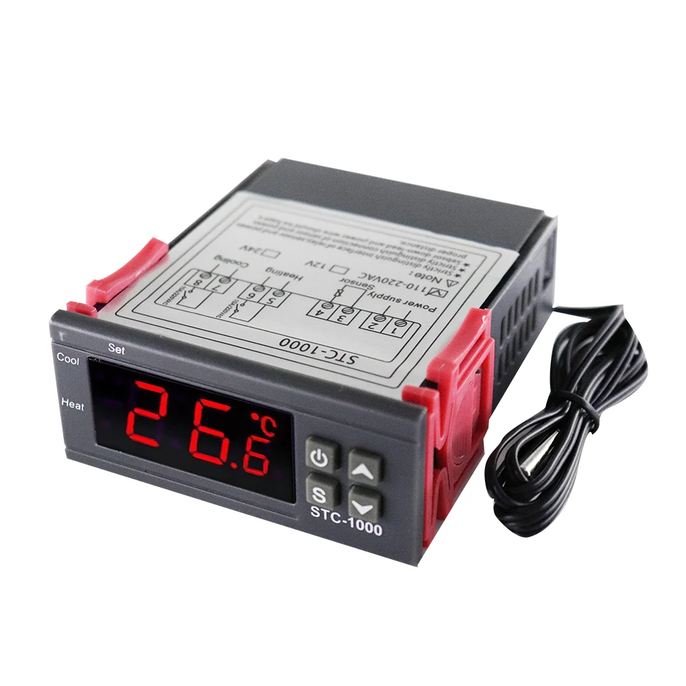 STC-1000 STC 1000 LED Digital Thermostat for Incubator Temperature Controller Thermoregulator Relay Heating Cooling 12V 24V 220V
STC-1000 STC 1000 LED Digital Thermostat for Incubator Temperature Controller Thermoregulator Relay Heating Cooling 12V 24V 220V