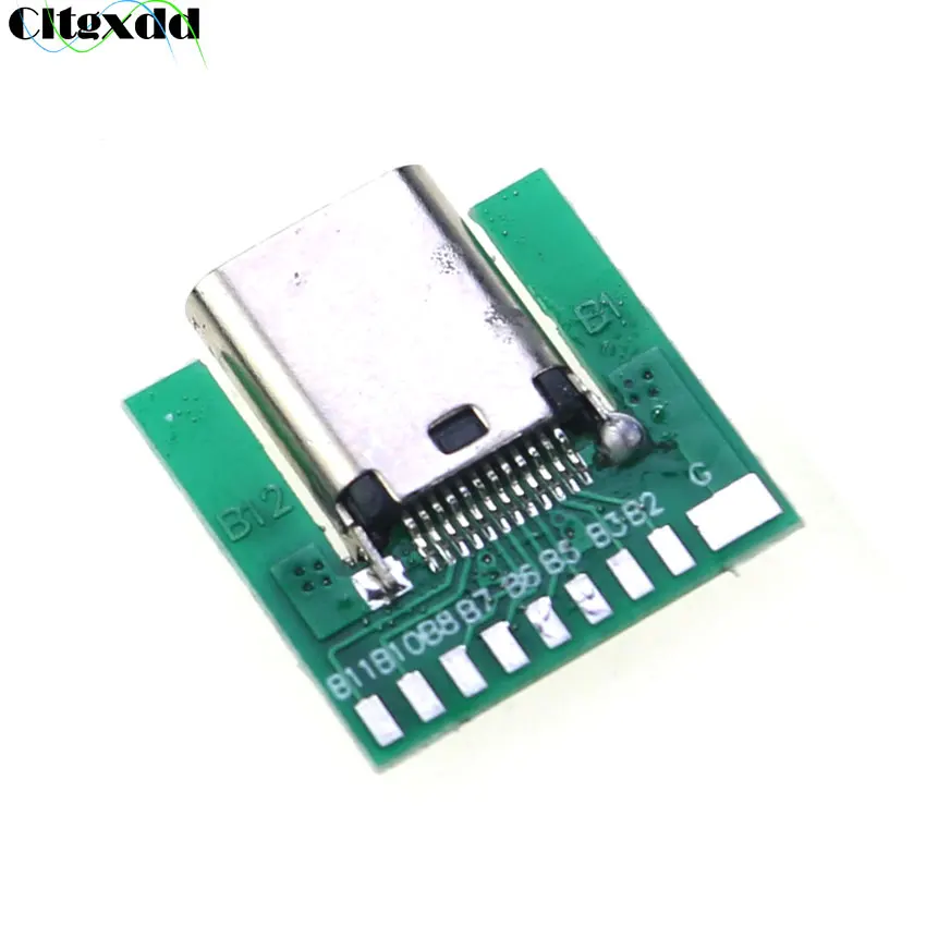 

Cltgxdd 1pcs Type C USB 3.1 Female Socket 24 Pin 24P SMT With PCB Board Connector Soldered Cable Adapter Test Board
