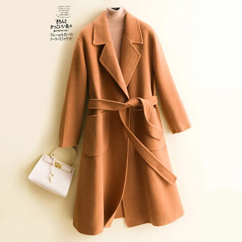 Double-sided Cashmere Coat Women's Mid length 2023 New Hepburn Style Small Lace Up Woolen Coat Women
Double-sided Cashmere Coat Women's Mid length 2023 New Hepburn Style Small Lace Up Woolen Coat Women