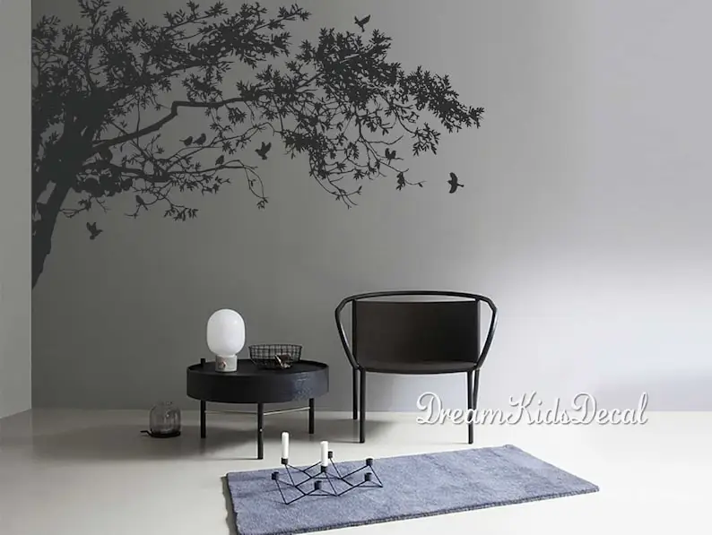 Wall Decals, Tree branches wall mural-Top Corner Tree Decal for Nursery Wall art with Birds-DK248
Wall Decals, Tree branches wall mural-Top Corner Tree Decal for Nursery Wall art with Birds-DK248