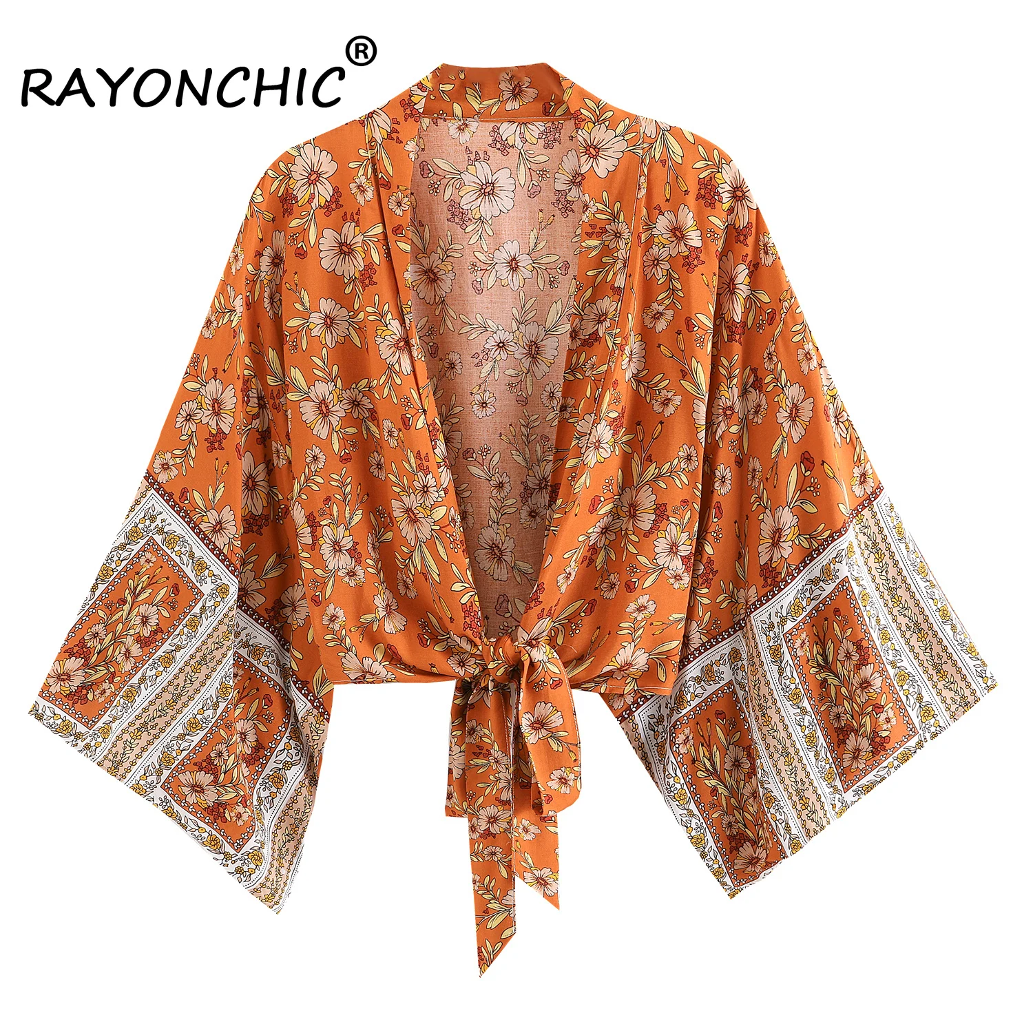 RAYONCHIC Vintage Floral Print Short Robe Rayon Beachwear Holiday Wrap Cardigan Kimono Blusas Mujer Batwing Sleeve Cover-ups
RAYONCHIC Vintage Floral Print Short Robe Rayon Beachwear Holiday Wrap Cardigan Kimono Blusas Mujer Batwing Sleeve Cover-ups