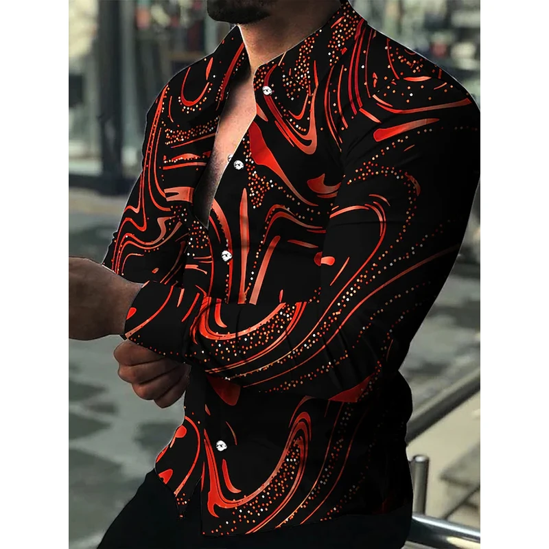 Fashion Luxury Men Shirts Single Breasted Shirt Casual Red Turbulence Print Long Sleeve Tops Men's Clothing Hawaii Prom Cardigan
Fashion Luxury Men Shirts Single Breasted Shirt Casual Red Turbulence Print Long Sleeve Tops Men's Clothing Hawaii Prom Cardigan