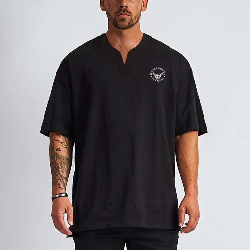 Mens Oversize Casual Clothing Fashion V-Neck Tshirt Sporting Gym Fitness T Shirt Cotton Comfortable Muscle Short Sleeve T-shirt
Mens Oversize Casual Clothing Fashion V-Neck Tshirt Sporting Gym Fitness T Shirt Cotton Comfortable Muscle Short Sleeve T-shirt