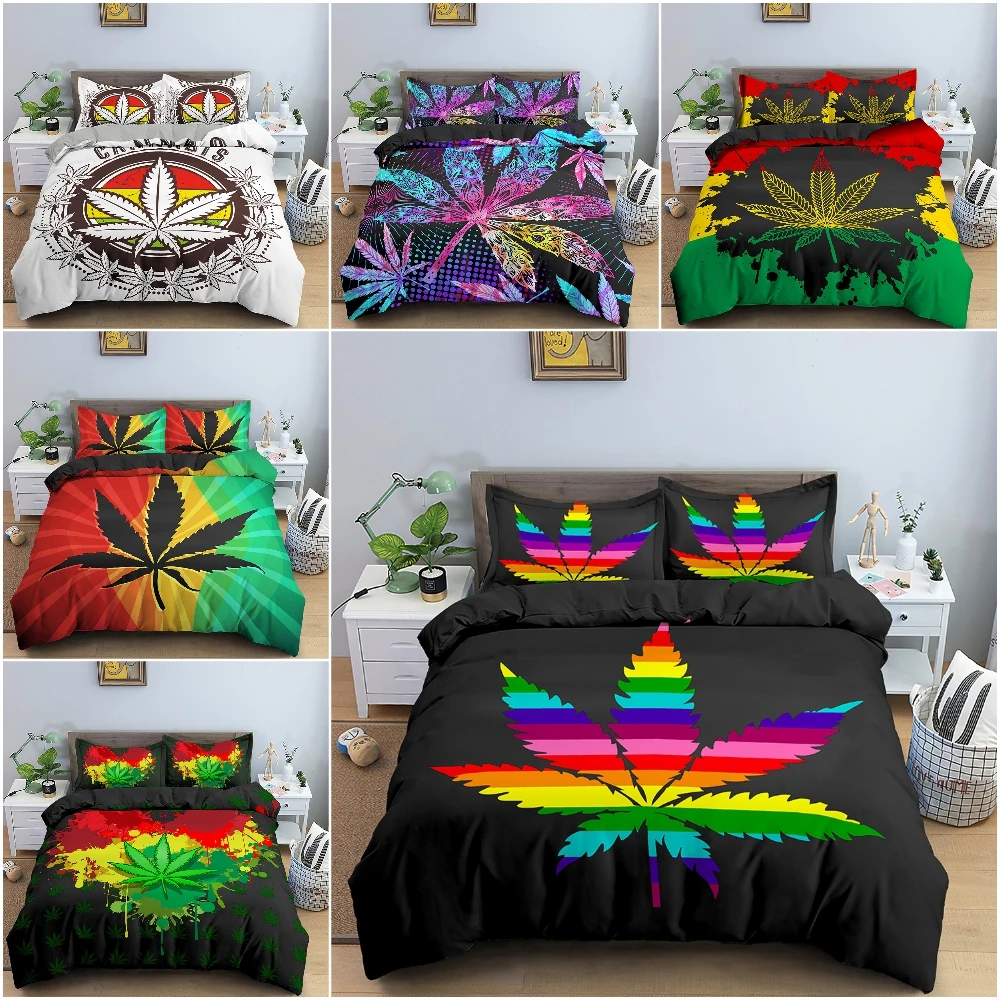Psychedelic Maple Leaf Bedding Set 3D Duvet Cover For Bedroom Soft Microfiber Fabric Quilt Covers Home Textile
Psychedelic Maple Leaf Bedding Set 3D Duvet Cover For Bedroom Soft Microfiber Fabric Quilt Covers Home Textile