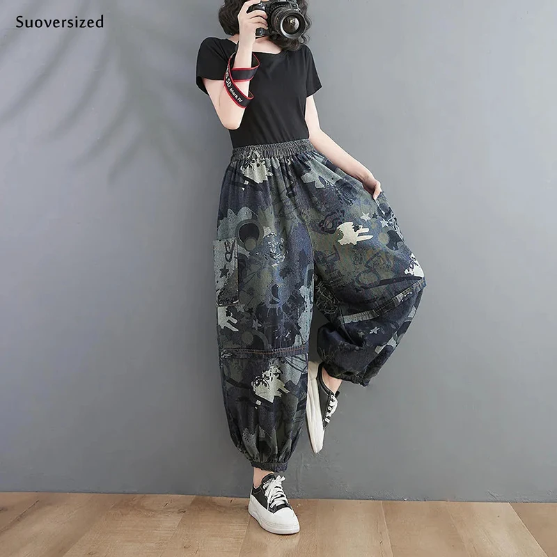 Women Baggy Streetwear Floral Printed Design Capris Harem Denim Pants 2022 Jeans Mujer Cintura Alta Black Mom Denim Trousers
Women Baggy Streetwear Floral Printed Design Capris Harem Denim Pants 2022 Jeans Mujer Cintura Alta Black Mom Denim Trousers